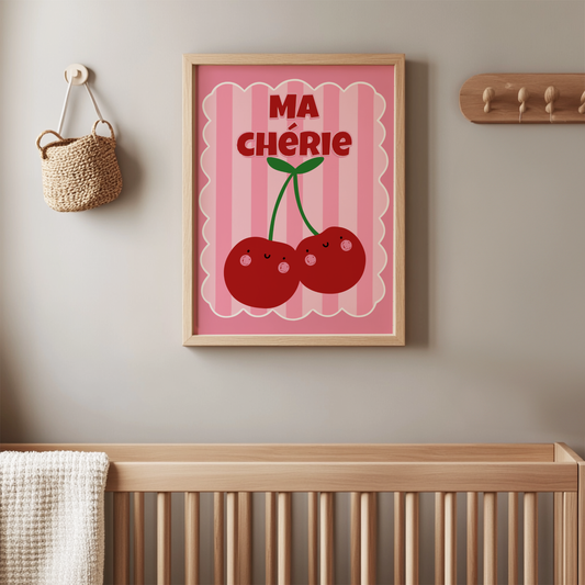 Ma Cherie Red Cherries Poster Print