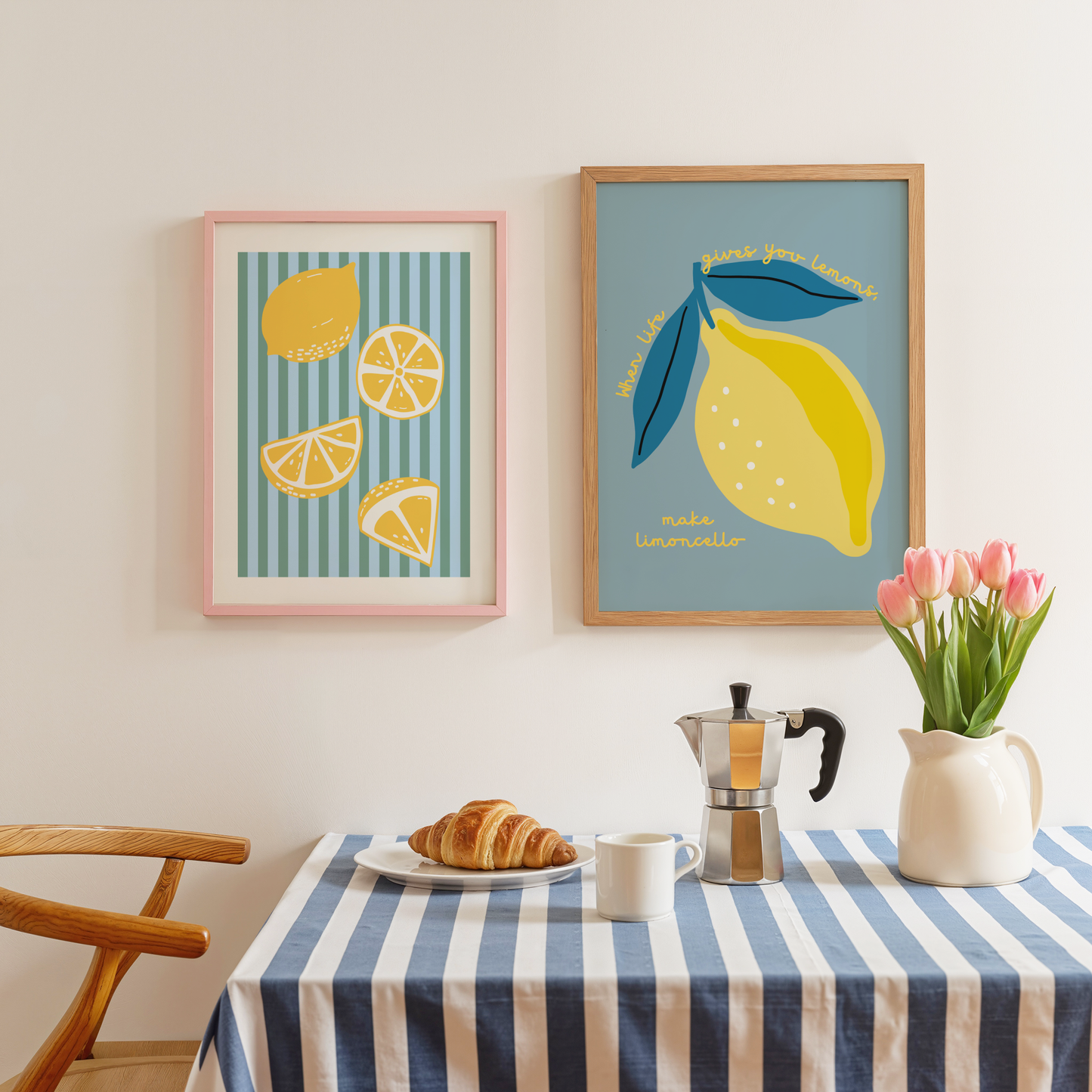When Life Gives You Lemons, Make Limoncello Poster Print (Blue)