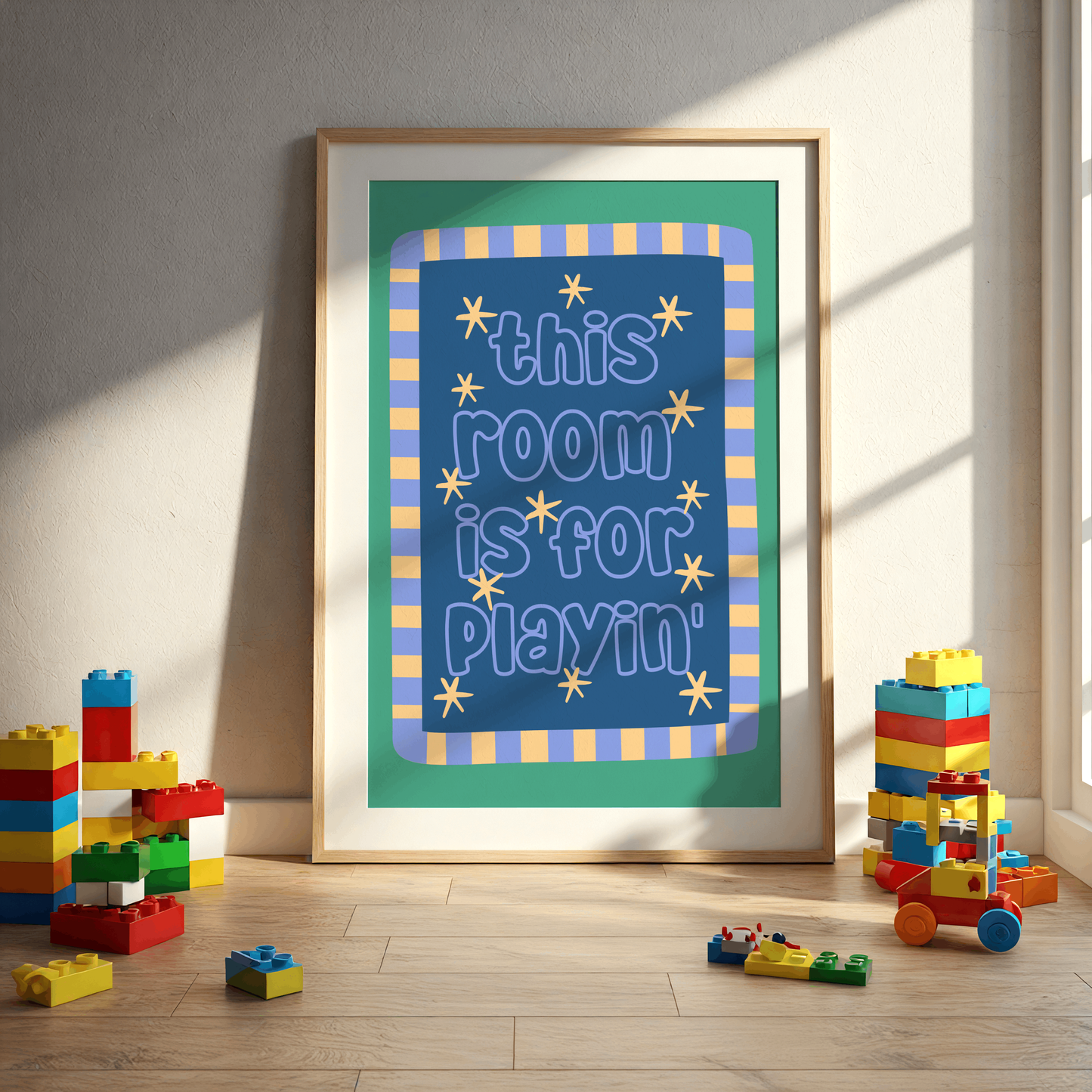 This Room Is For Playin' Poster Print (Blue/Green)
