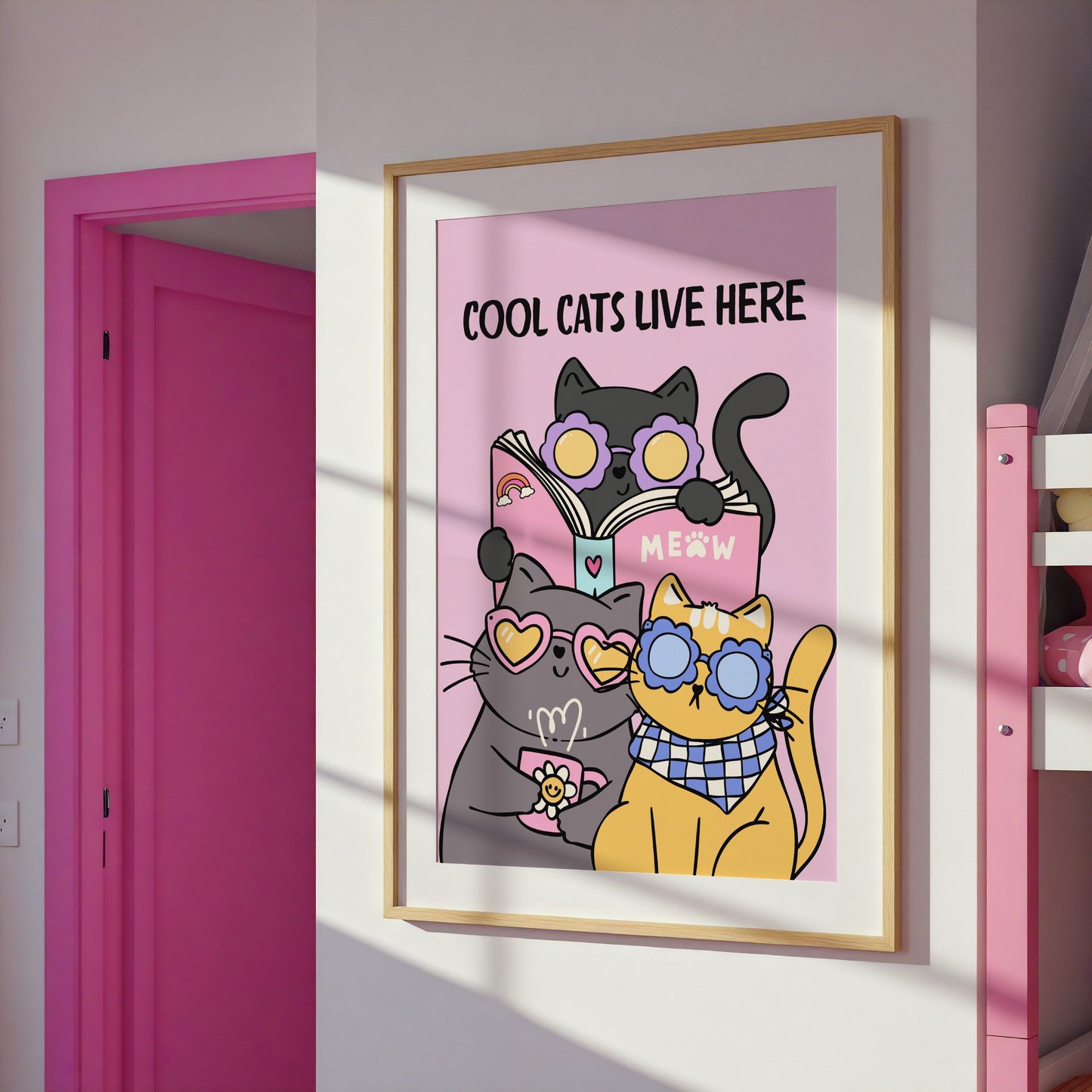 Cool Cats Live Here Poster Print