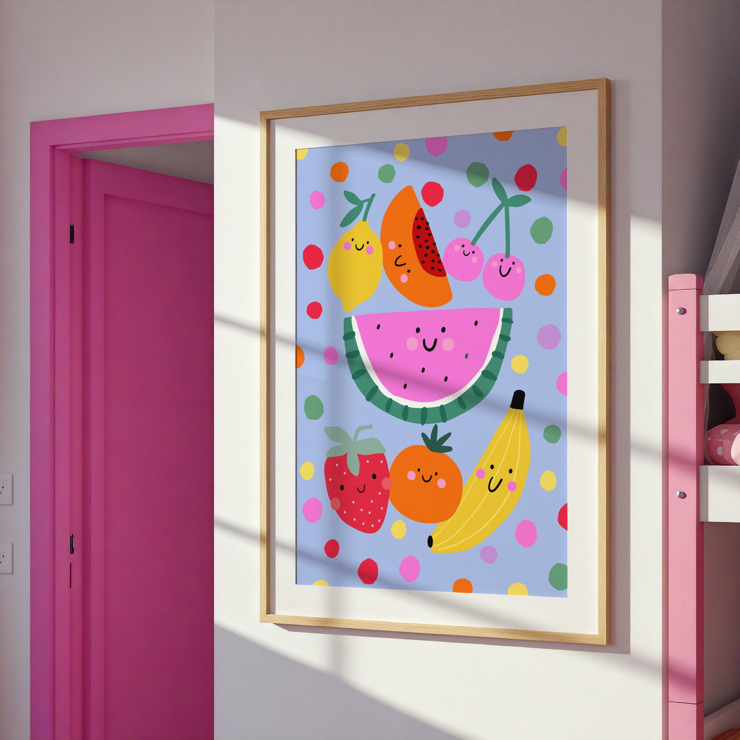 Smiley Fruit Poster Print