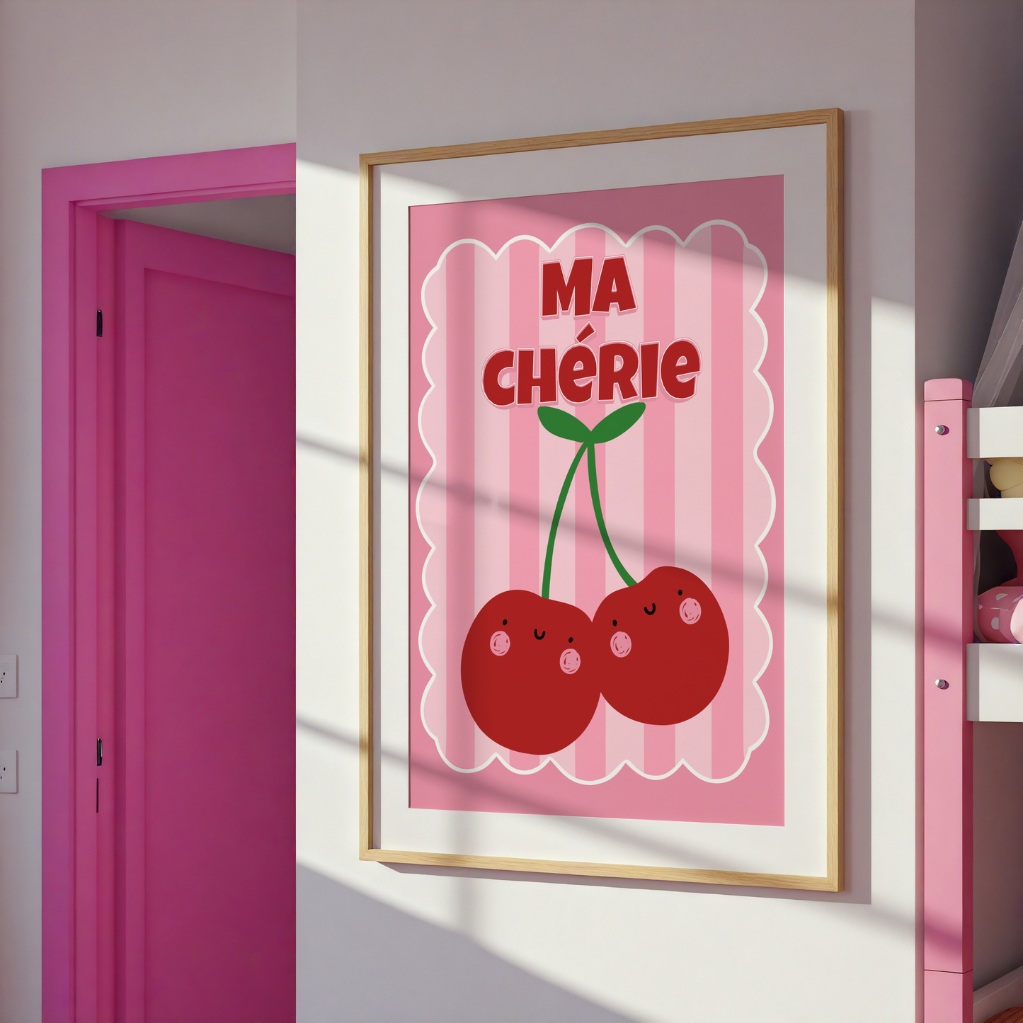 Ma Cherie Red Cherries Poster Print