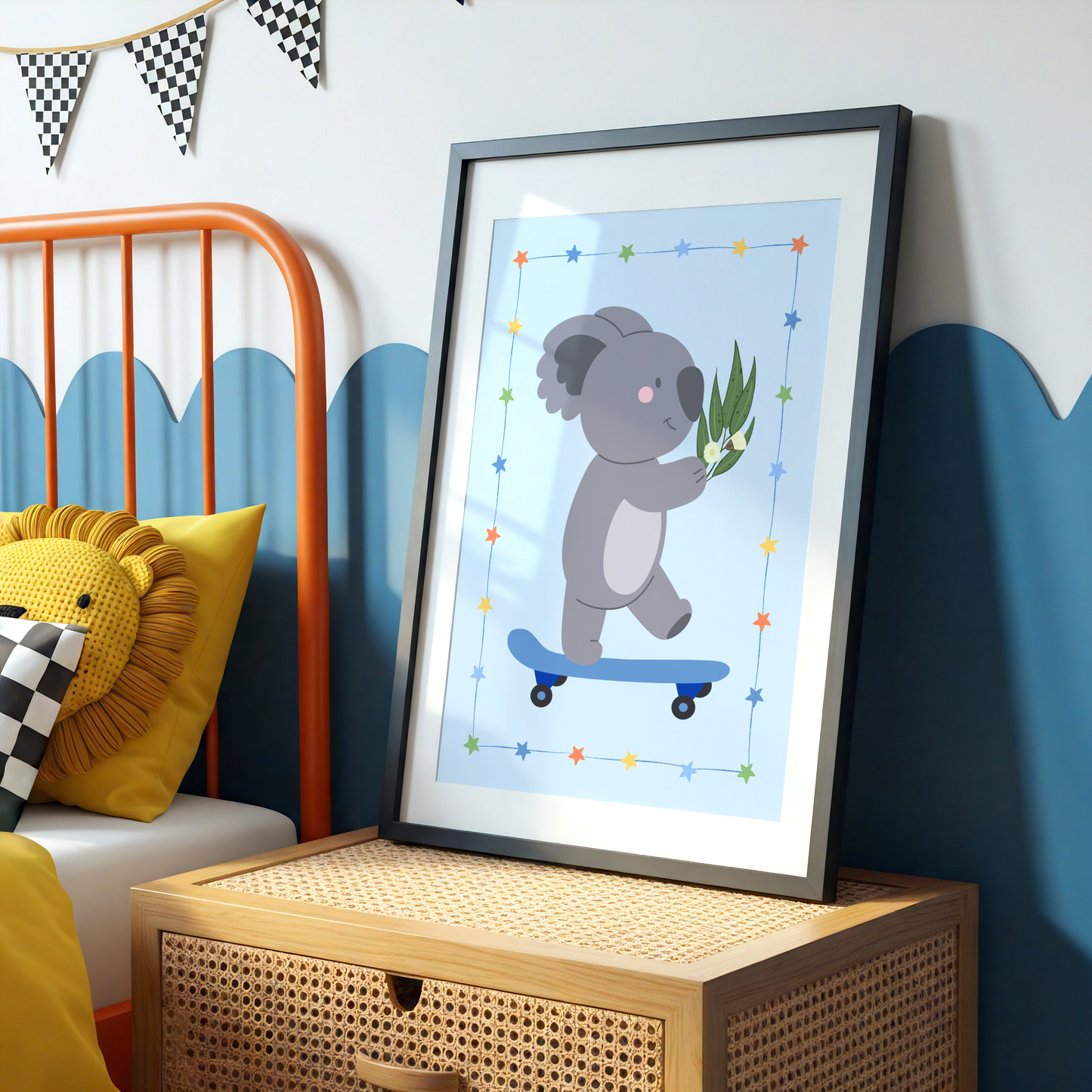 Koala On A Skateboard Poster Print