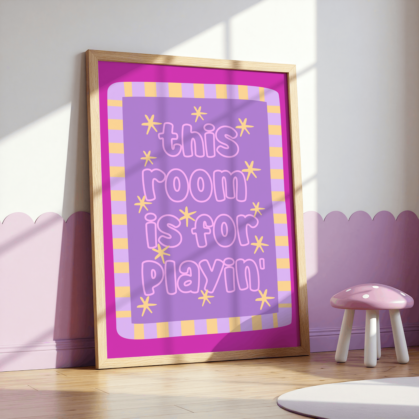 This Room Is For Playin' Poster Print (Pink/Purple)