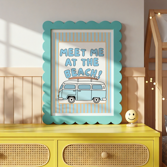 Meet Me At The Beach Surf Van Print