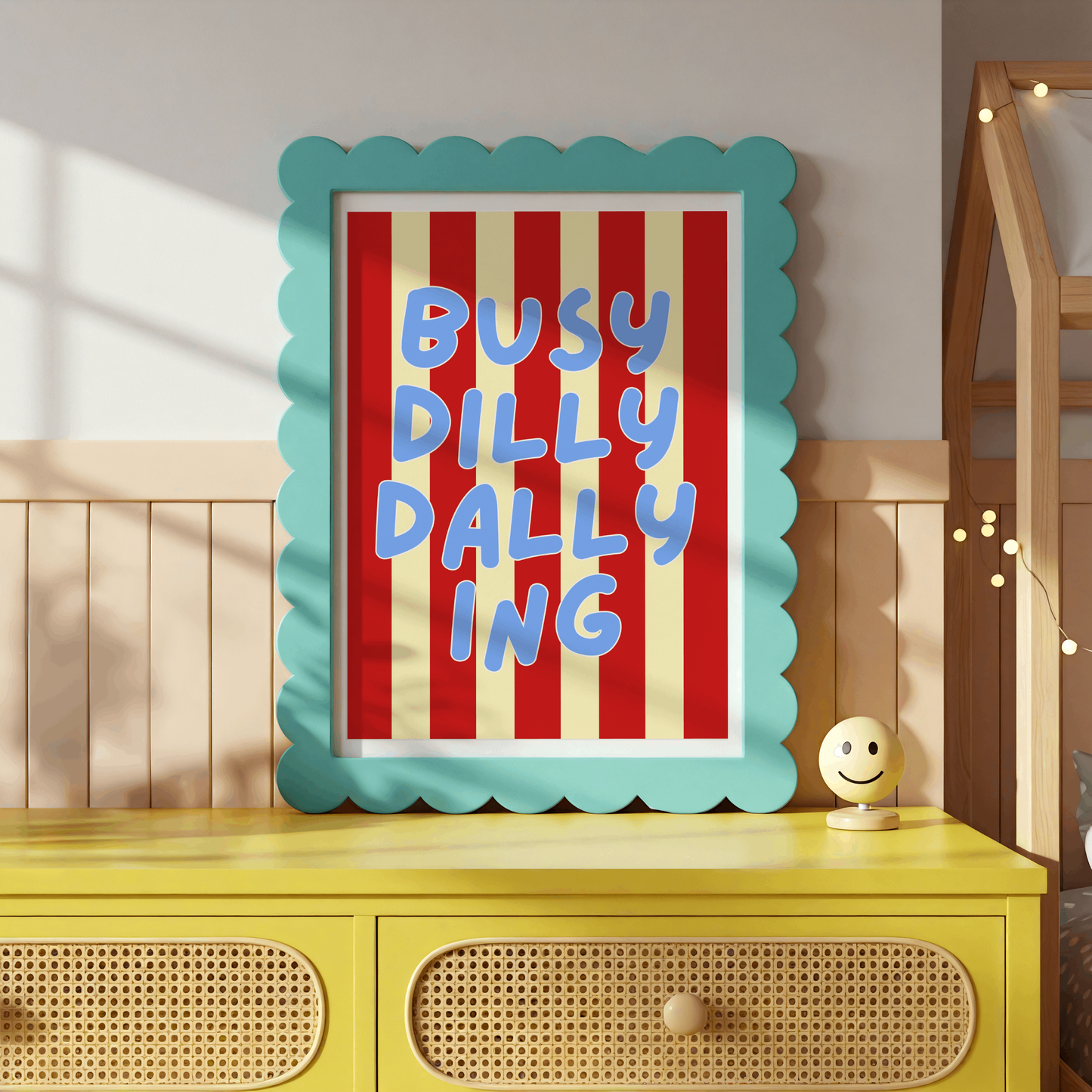 Busy Dilly Dallying Poster Print (Blue)