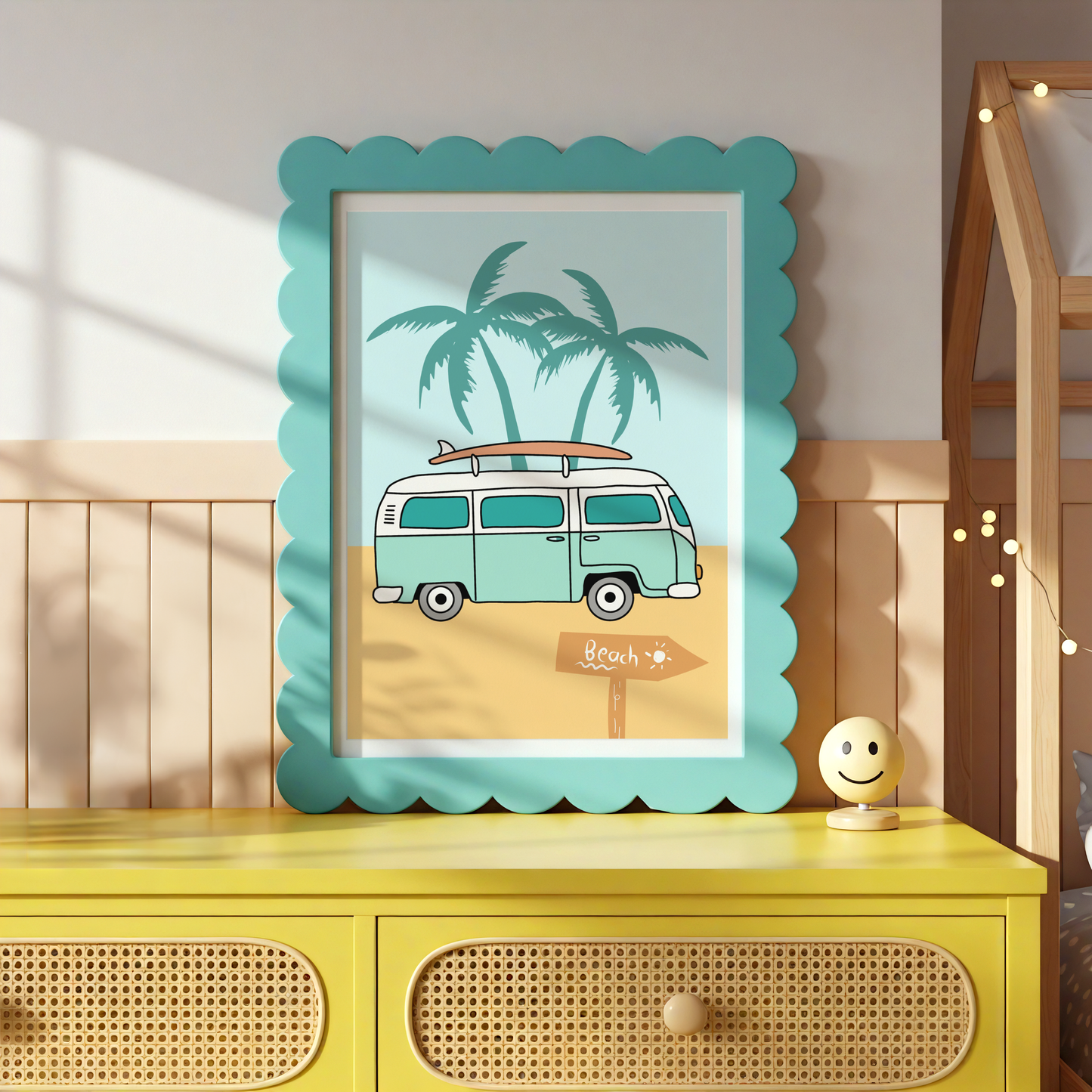 Kombi Van At The Beach Poster Print
