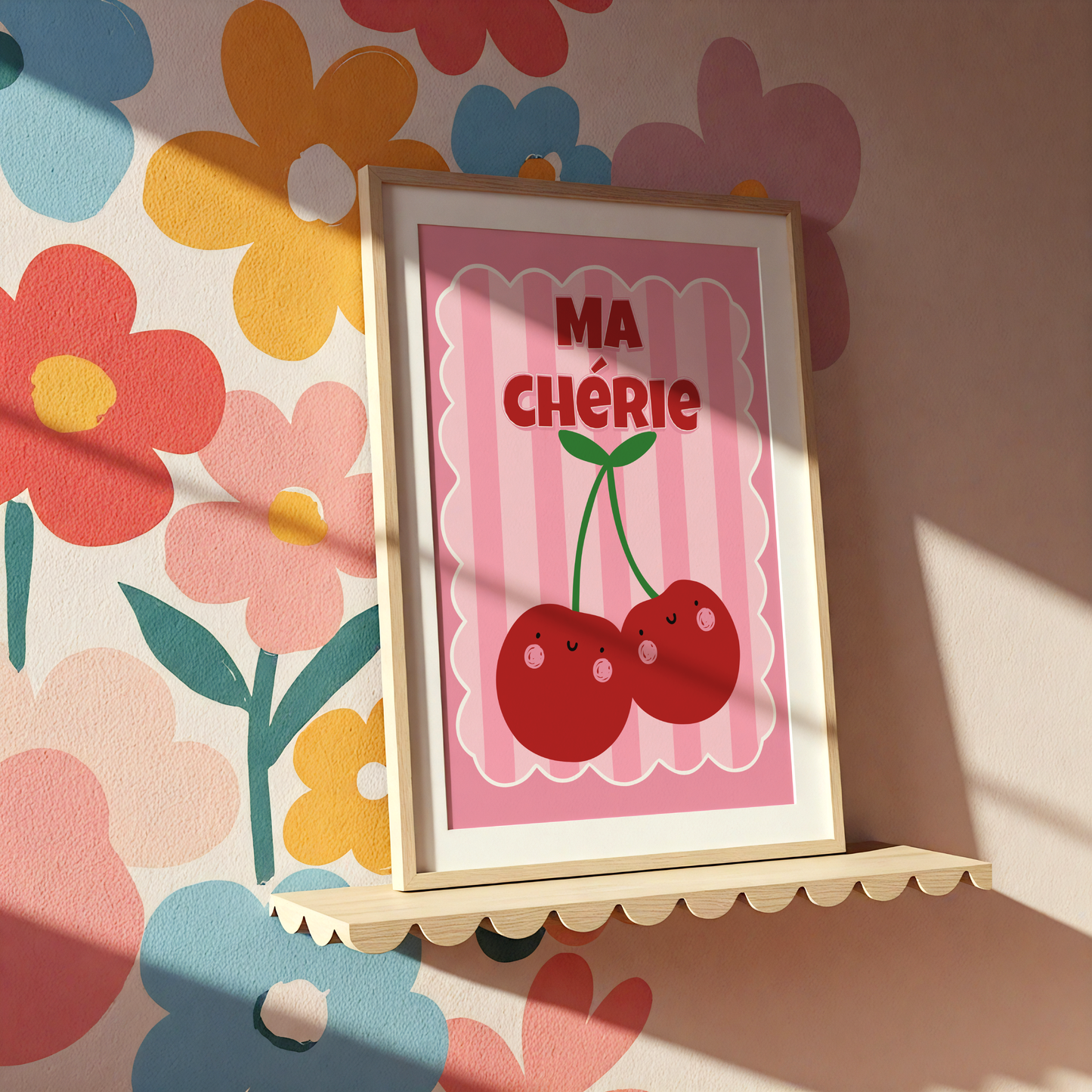 Ma Cherie Red Cherries Poster Print