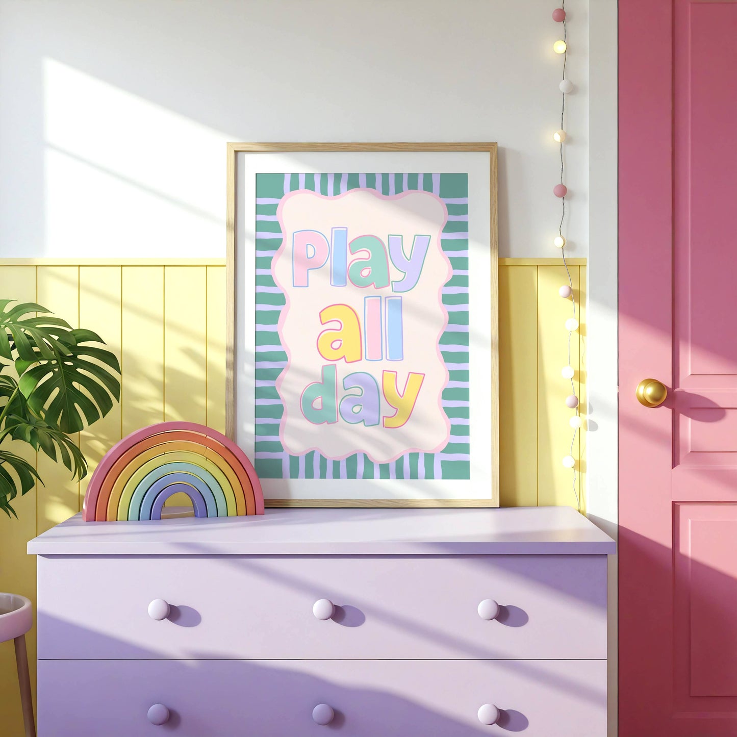 Play All Day Pastel Poster Print