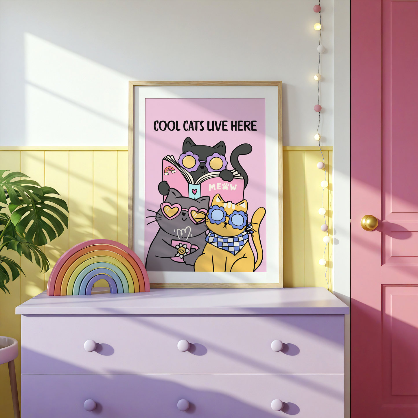 Cool Cats Live Here Poster Print