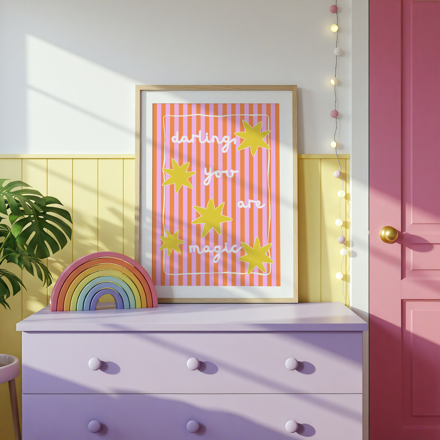 Darling, You Are Magic Poster Print (Pink and Orange)