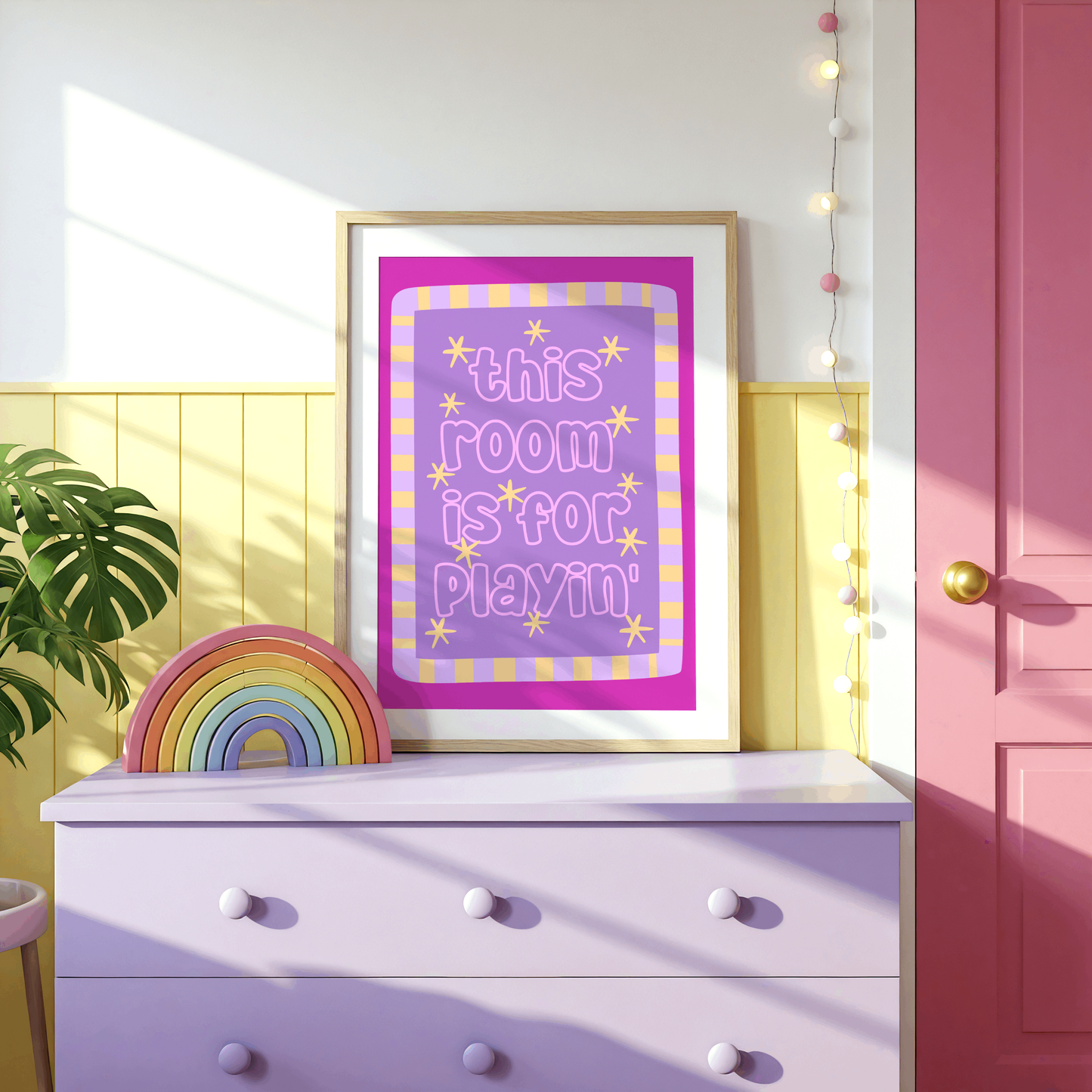 This Room Is For Playin' Poster Print (Pink/Purple)