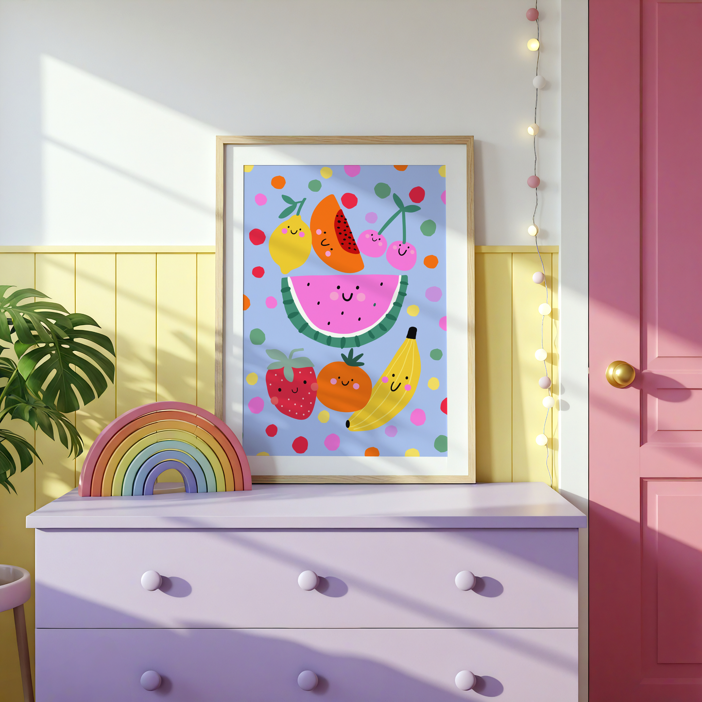 Smiley Fruit Poster Print