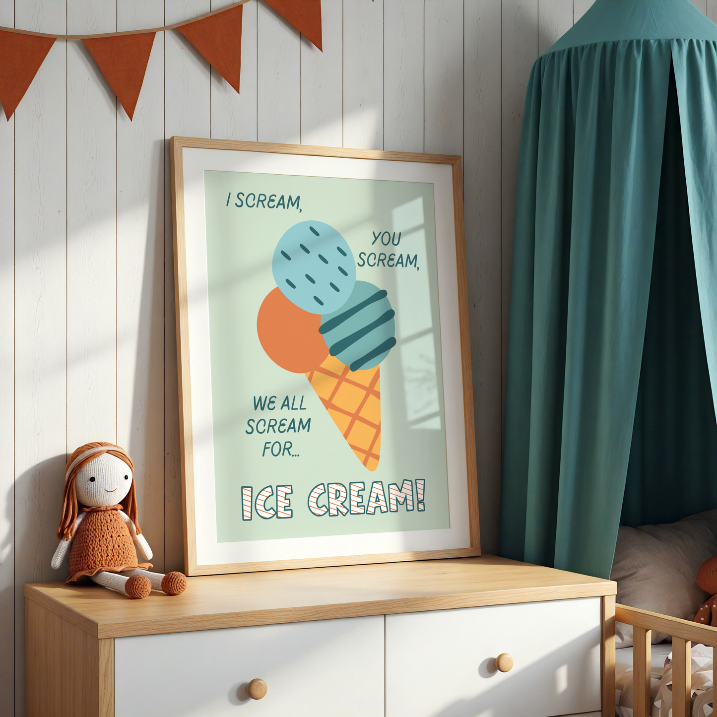 I Scream, You Scream, We All Scream for Icecream Poster Print