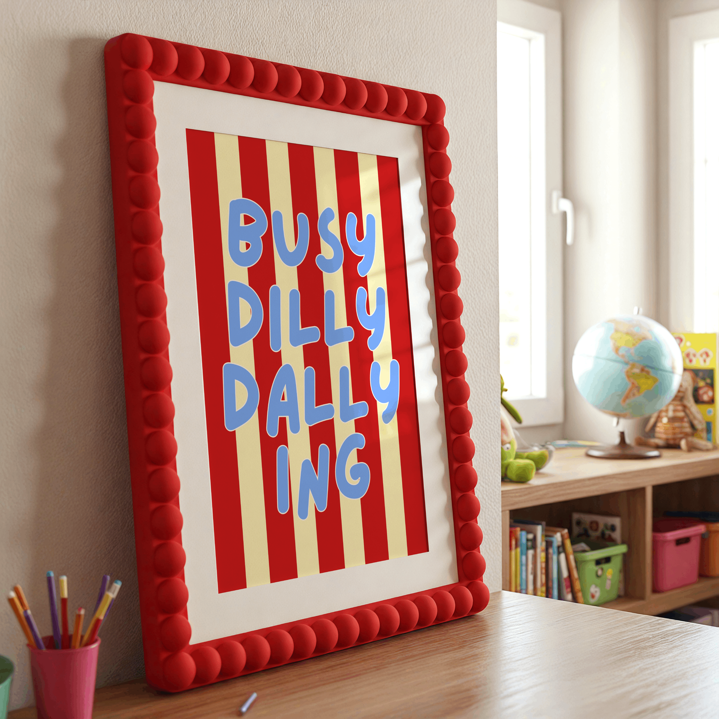 Busy Dilly Dallying Poster Print (Blue)