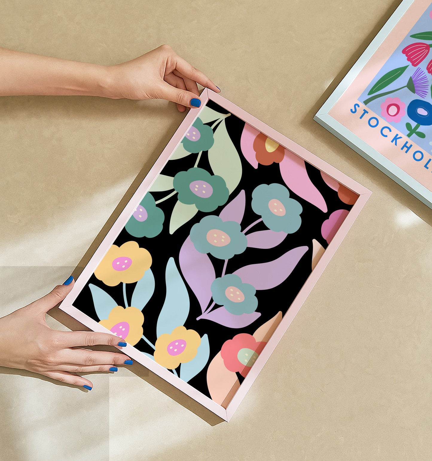 Boho Floral Pattern Poster Print