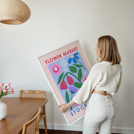 Flower Market Stockholm Poster Print