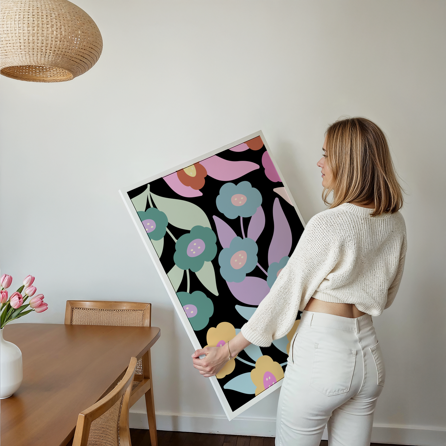 Boho Floral Pattern Poster Print